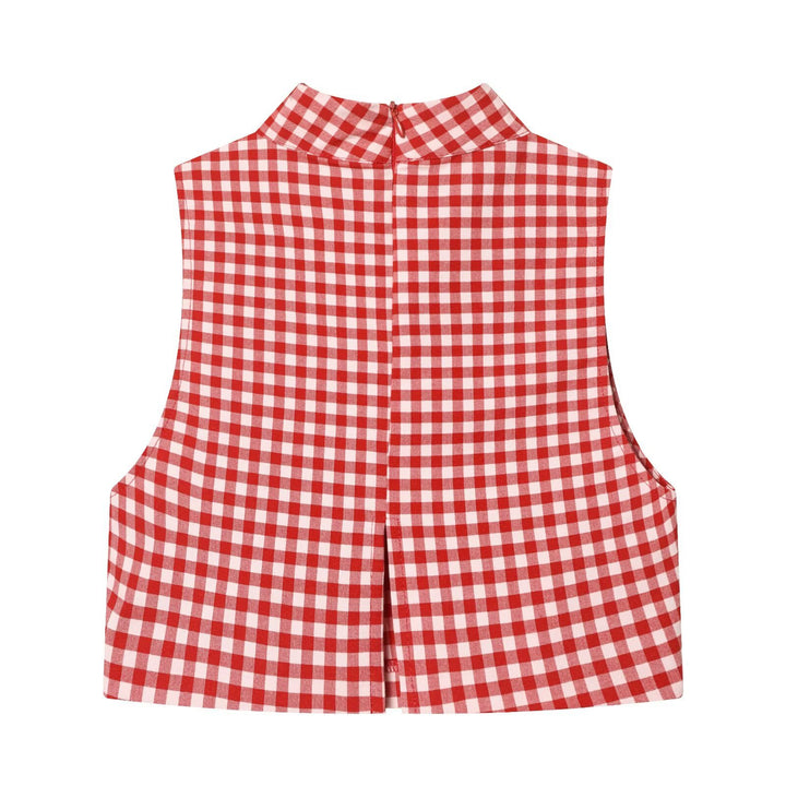 Damen Highwaist Karierte Hose mit Umschlagbund und weitem Bein Echo Archiv