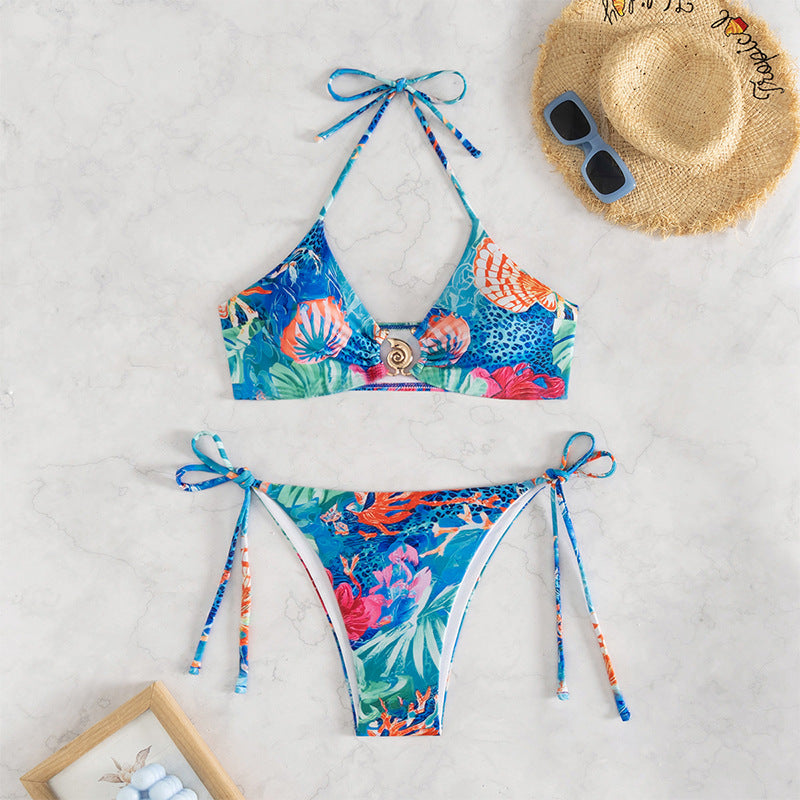 Damen Bikini-Set mit floralem Mustermix und regulierbaren Bändern Echo Archiv