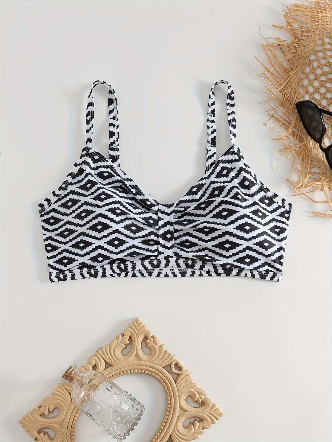Damen Triangel-Bikini Oberteil mit modernem grafischen Muster Echo Archiv