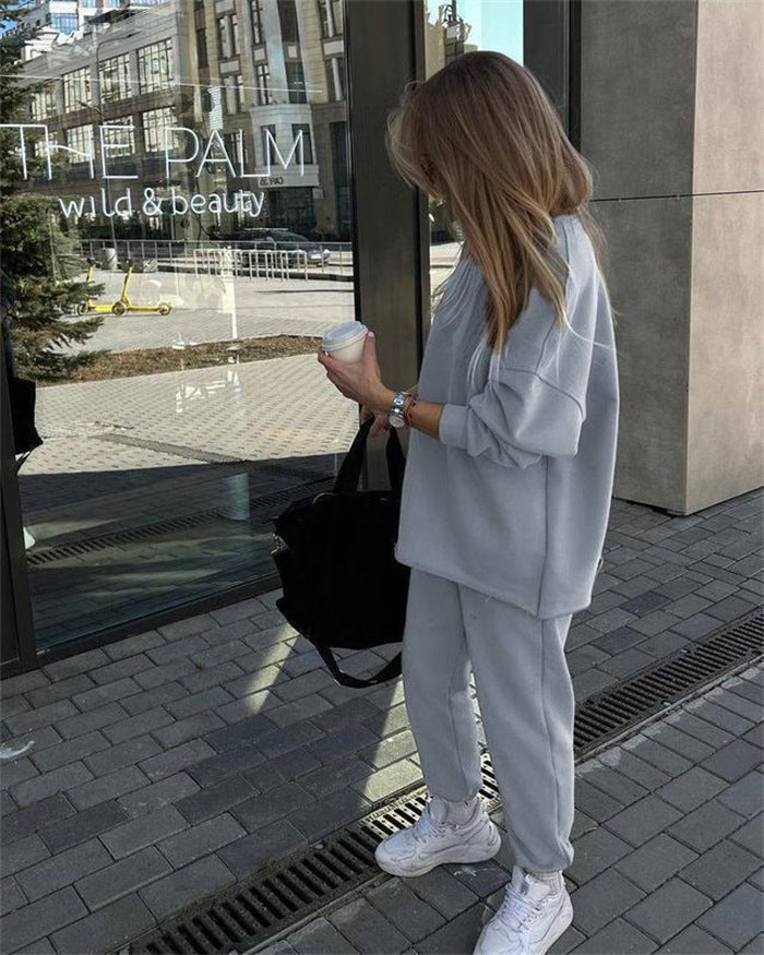 Damen kuscheliges oversized Sweatshirt und Jogginghose Set aus French Terry – Avérine