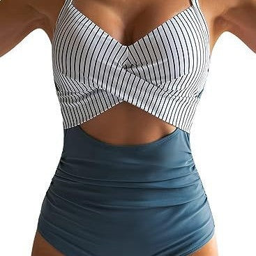 Damen Einteiliger Badeanzug mit elegantem Wickelschnitt Echo Archiv