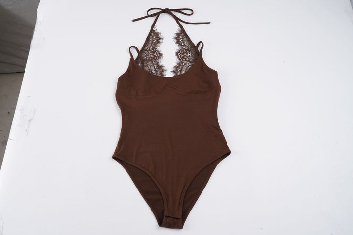 Damen Badeanzug mit elegantem Spitzeneinsatz und halterförmigem Design Echo Archiv
