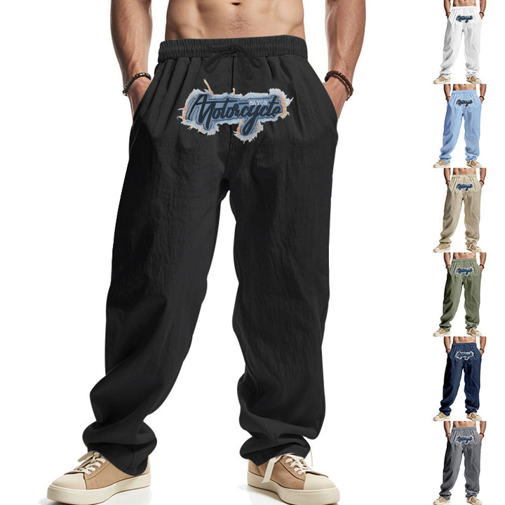 Herren lässige Weite Hose mit elastischem Bund und Kordelzug Echoarchiv