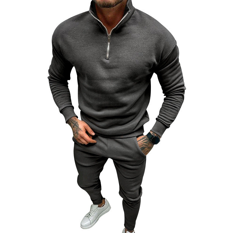 Herren Sportlicher Sweater mit Halbzip und elastischen Jogginghosen Echoarchiv
