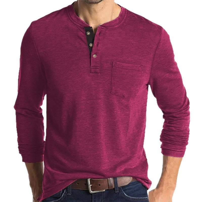 Herren langärmliges Henley-Shirt Echoarchiv