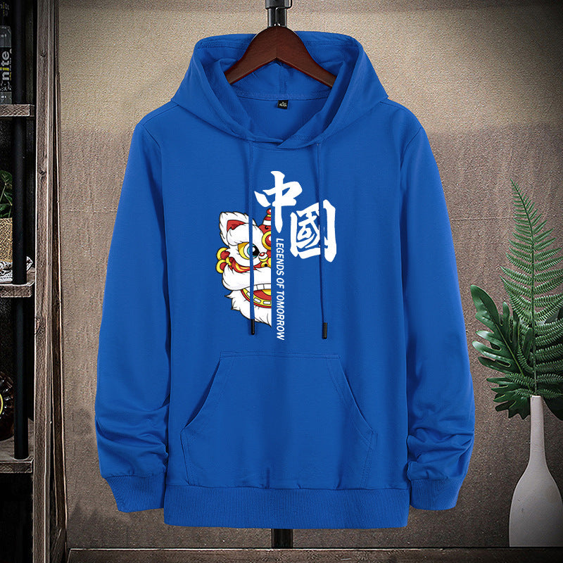 Unisex Kapuzenpullover mit asiatischem Löwenmotiv und Kängurutasche Echo Archiv