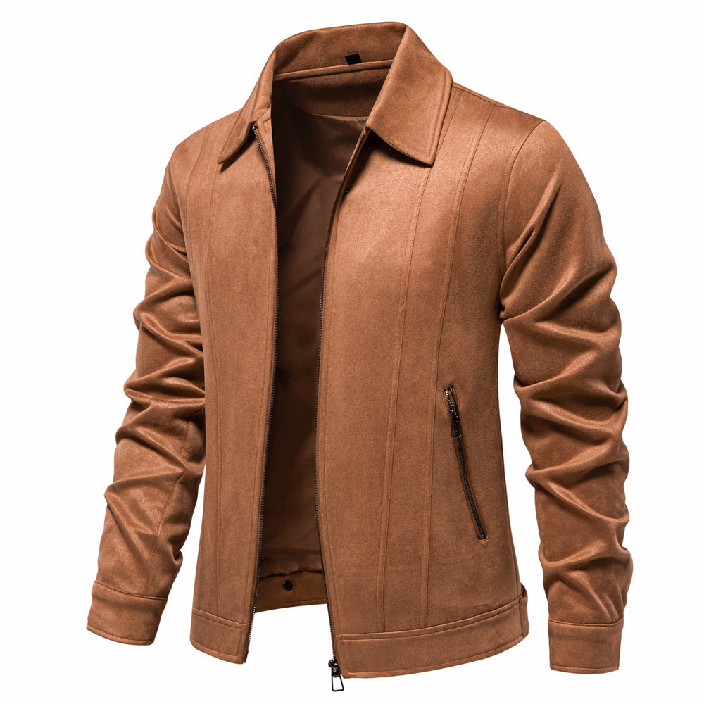 Herren Kunstlederjacke mit strukturiertem Design und seitlichen Reißverschlusstaschen Echoarchiv