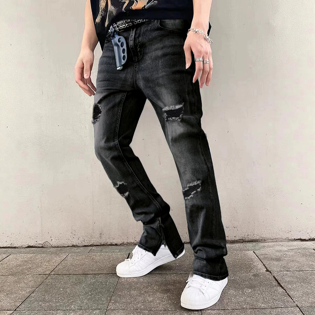 Herren Flared Jeans mit Reißverschluss – Vardeno