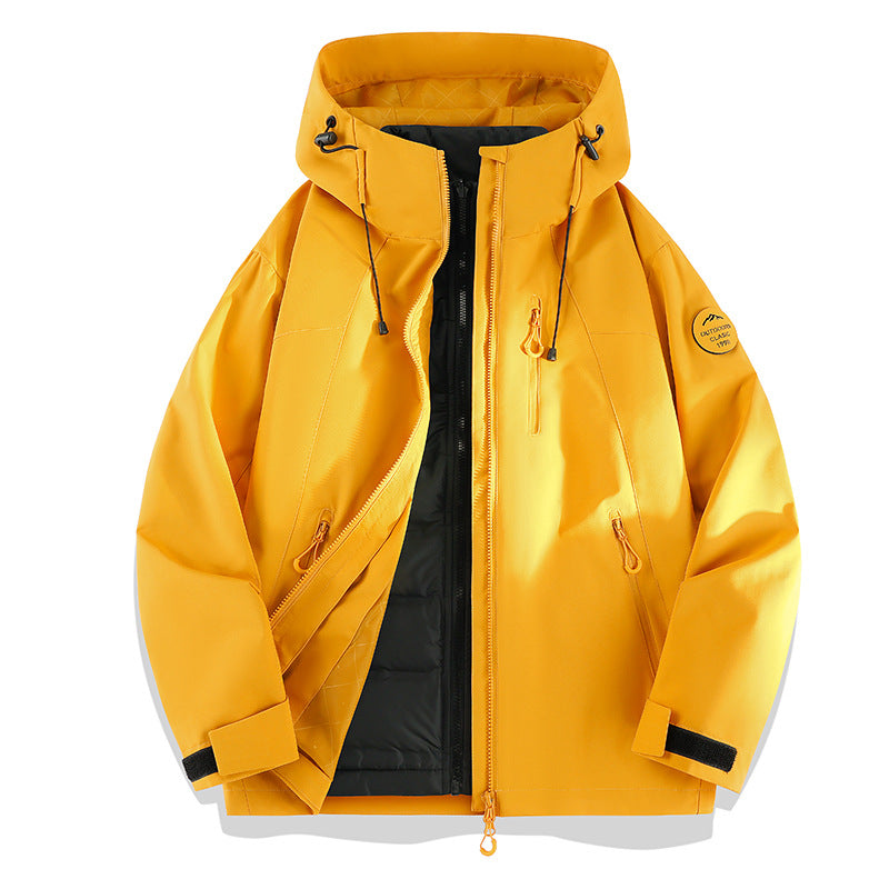 Damen Leichte wasserdichte Kapuzenjacke mit Teddy‑Charm und verdeckten Reißverschlusstaschen Echoarchiv