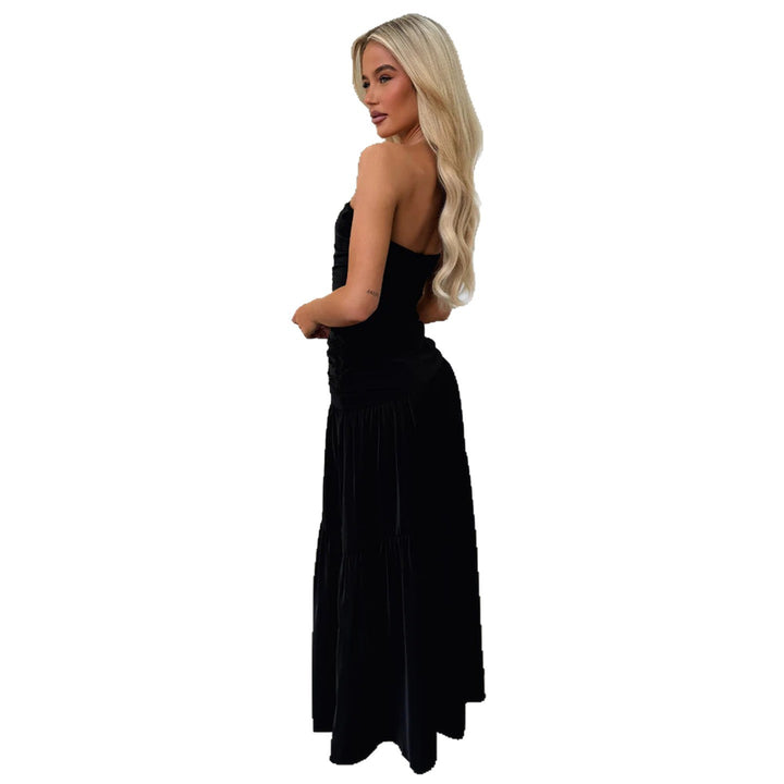 Damen romantisches Wickelkleid mit voluminösem Rock und gerafftem Oberteil Echo Archiv