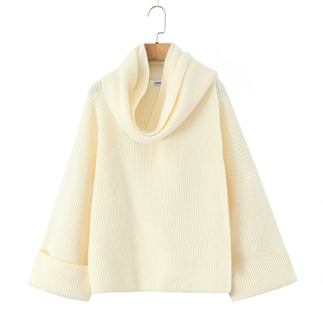 Damen Oversized Rollkragen‑Strickpullover mit Rippstruktur Echoarchiv