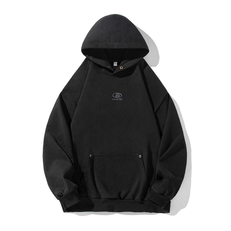 Unisex Oversize Kapuzenpullover im Vintage‑Finish mit Kängurutasche und Metallösen Echo Archiv