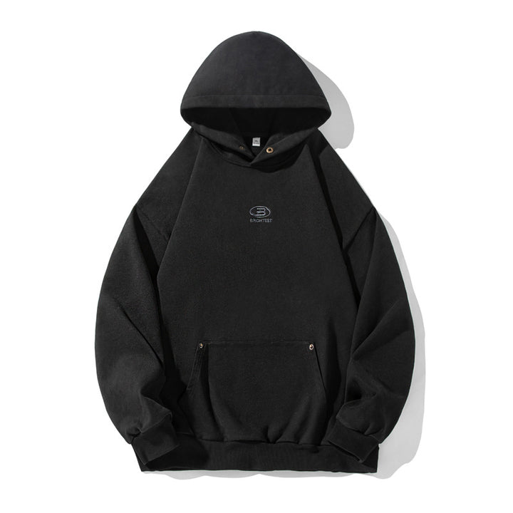 Unisex Oversize Kapuzenpullover im Vintage‑Finish mit Kängurutasche und Metallösen Echo Archiv