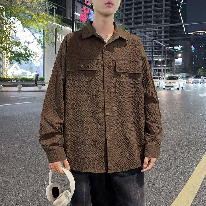 Herren Lässige Utility-Hemdjacke mit praktischen Taschen Echoarchiv