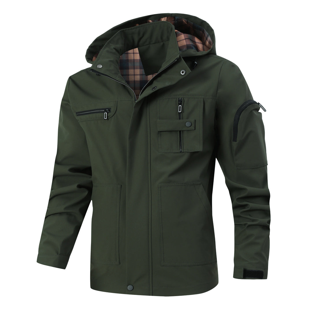 Herren Wasserabweisender Softshell-Parka mit Kapuze, reflektierenden Einsätzen und Multifunktionstaschen Echoarchiv