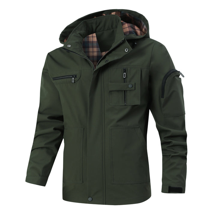 Herren Wasserabweisender Softshell-Parka mit Kapuze, reflektierenden Einsätzen und Multifunktionstaschen Echoarchiv