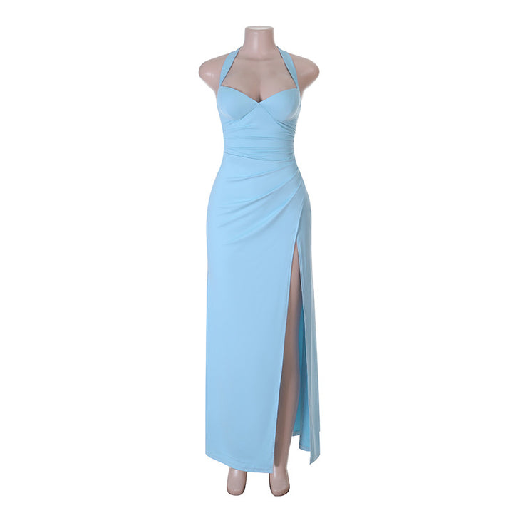 Damen aufregendes Abendkleid mit tiefem Ausschnitt und hoher Seitenschlitz Echo Archiv
