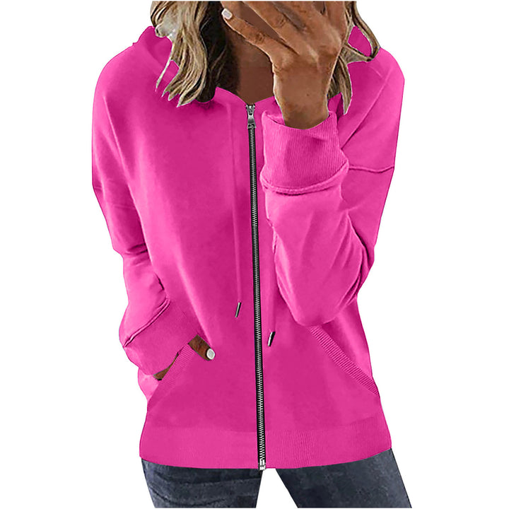 Damen nan Kapuzenjacke mit durchgehendem Reißverschluss, Kängurutaschen und elastischen Bündchen Echo Archiv