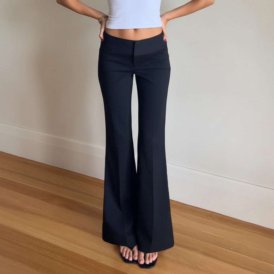 Damen Hochtaillierte Stretch-Flaredhose mit ausgestelltem Bein Echo Archiv