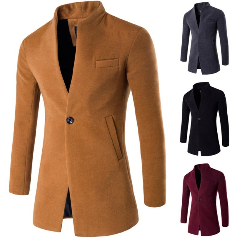 Herren elegante Wolljacke mit modernem Stehkragen Echoarchiv