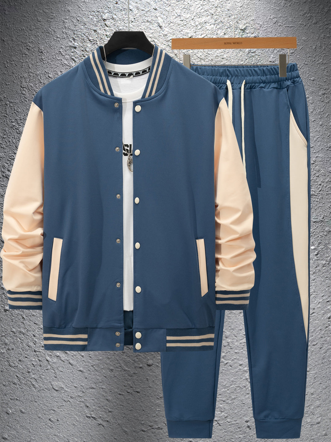 Herren elegantes Freizeit-Set mit modernem Bomberjacken-Design und bequemen Jogginghosen Echoarchiv