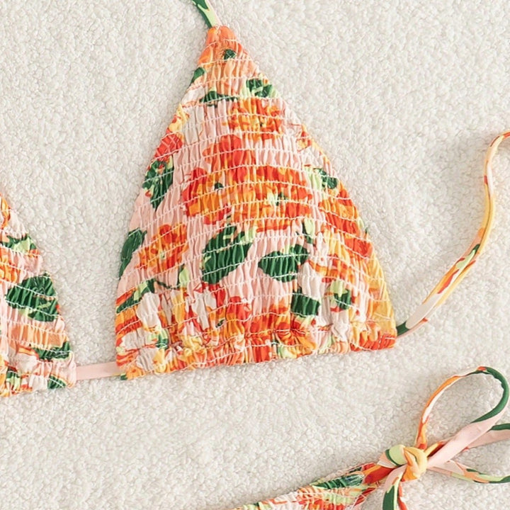 Damen Triangel-Bikini mit floralen Raffungen Echo Archiv