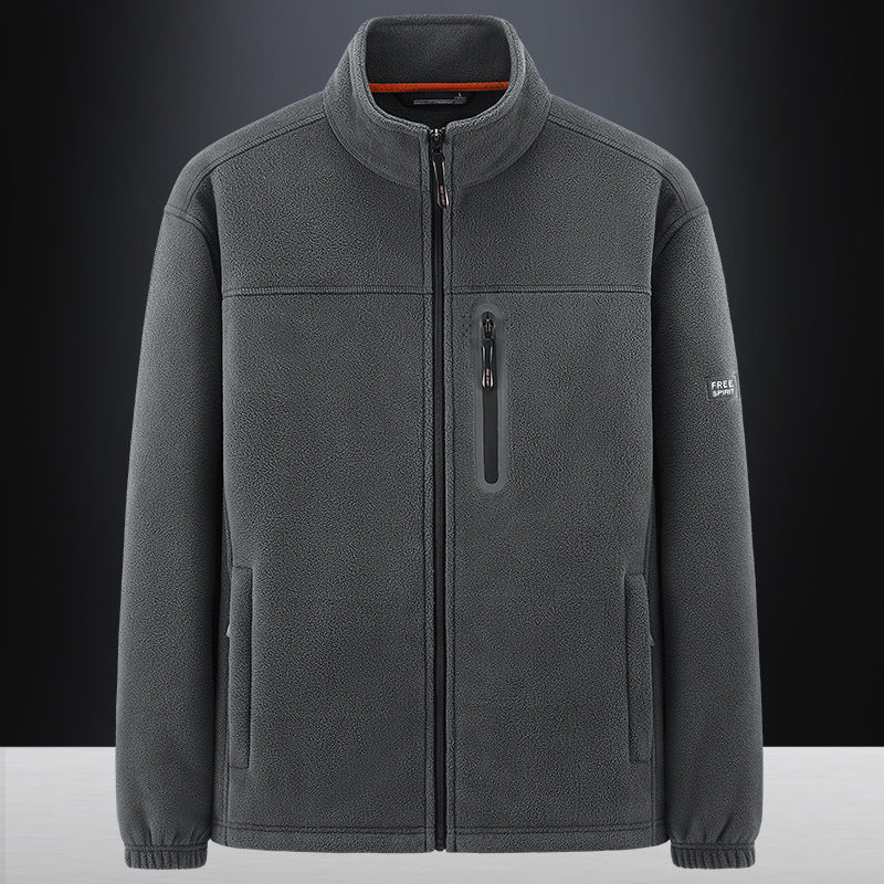 Herren Weiche Fleecejacke mit hohem Kragen Echo Archiv
