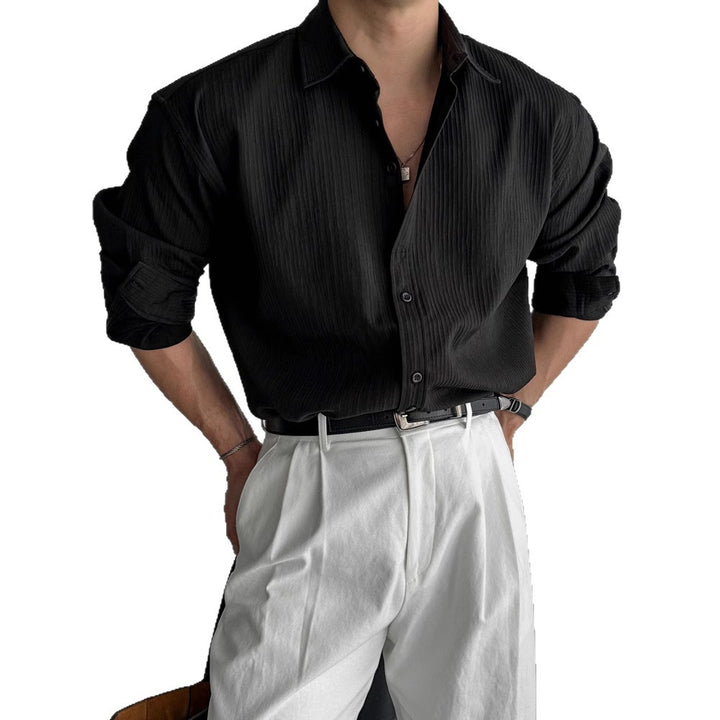 Herren elegantes Businesshemd mit strukturiertem Gewebe Echoarchiv