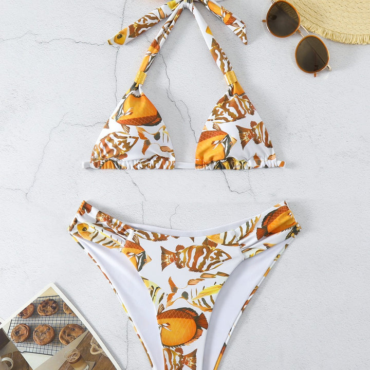 Damen Triangel-Bikini-Set mit verstellbarem Schnürdesign Echo Archiv