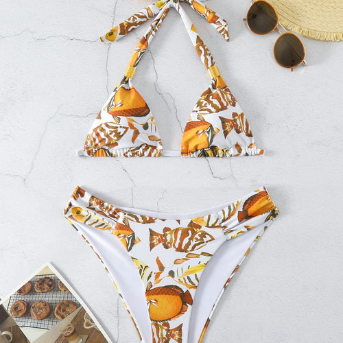 Damen Triangel-Bikini-Set mit verstellbarem Schnürdesign Echo Archiv