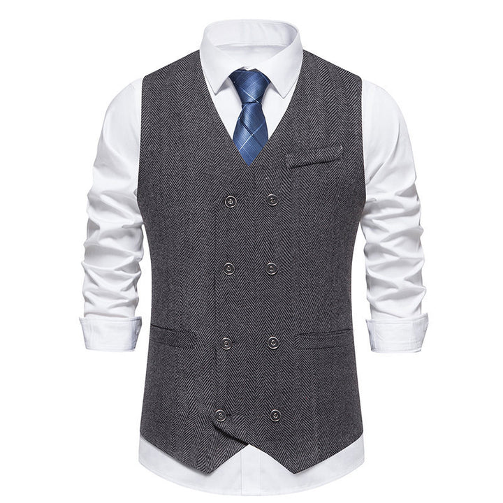 Herren elegante Weste mit strukturiertem Hahnentrittmuster Echoarchiv