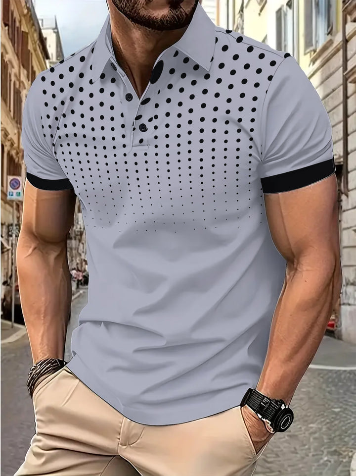 Herren Poloshirt mit dynamischem Punktmuster und modernem Schnitt Echoarchiv