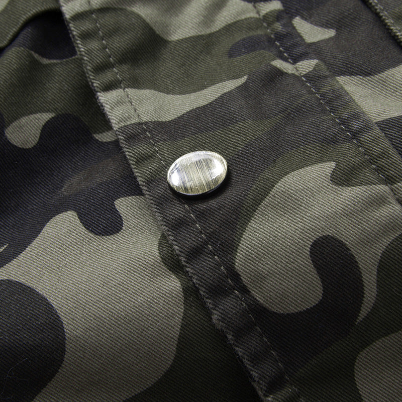 Herren leichte Camouflage Feldjacke mit Kapuze, Kordelzug und Multifunktions‑Taschen – Taviero