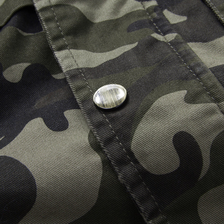 Herren leichte Camouflage Feldjacke mit Kapuze, Kordelzug und Multifunktions‑Taschen – Taviero