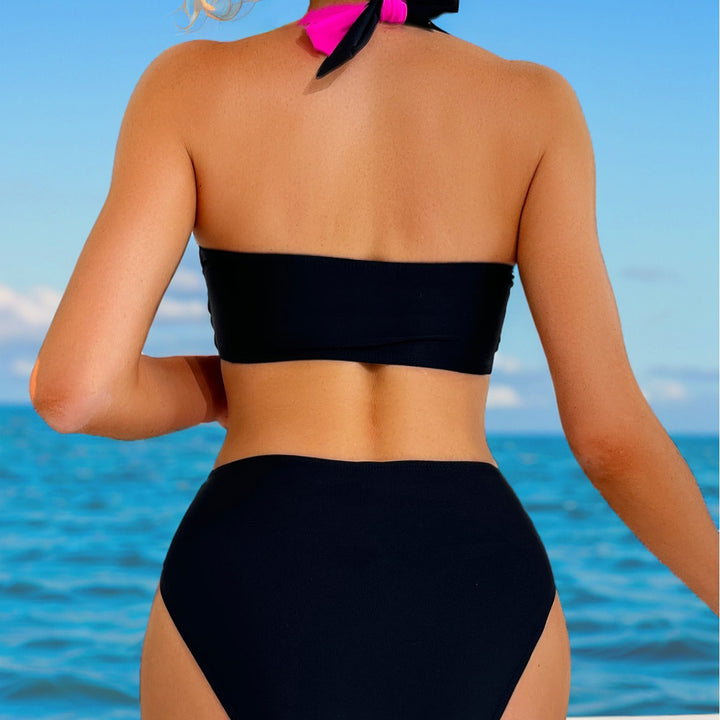 Damen Sportliches Hochgeschnittenes Bikini-Set mit Wickeldesign Echo Archiv