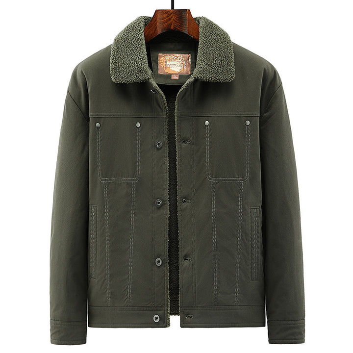 Herren Truckerjacke im Overshirt-Stil mit Sherpa-Futter und Hemdkragen Echo Archiv