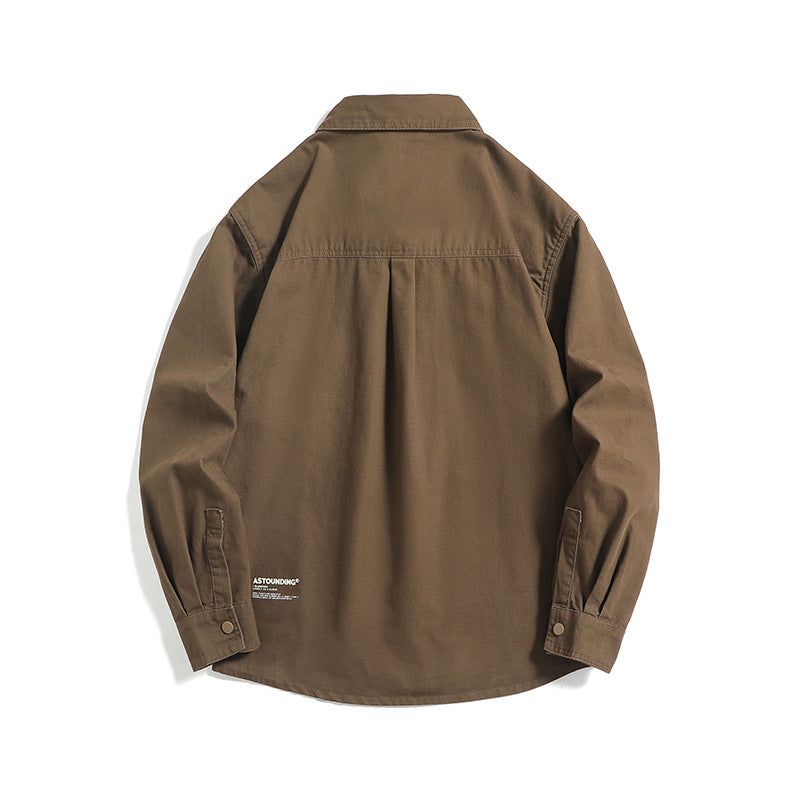 Herren Overshirt-Jacke im Workwear-Stil mit aufgesetzten Brusttaschen und Druckknopfverschluss Echoarchiv