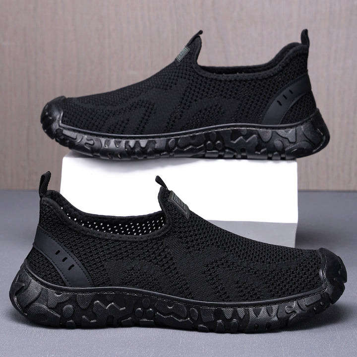 Unisex nan leichter atmungsaktiver Slip-On Strick-Walking-Schuh mit flexibler Profilsohle Echo Archiv