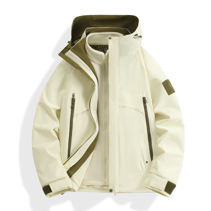 Damen wasserdichter modularer Parka mit abnehmbarer Fleece-Innenjacke und technischer Kapuze Echo Archiv