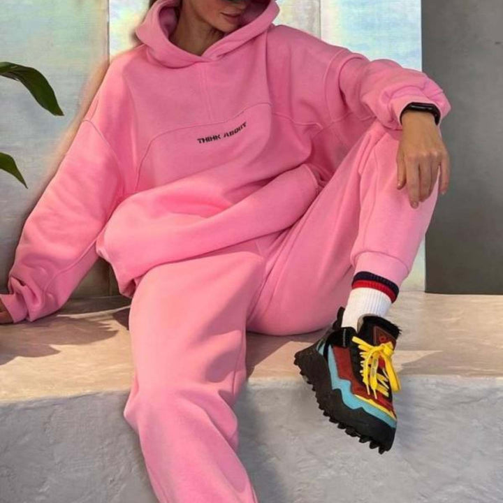 Unisex nan oversized Kapuzenpullover und taillenhohe Jogginghose Set Echo Archiv