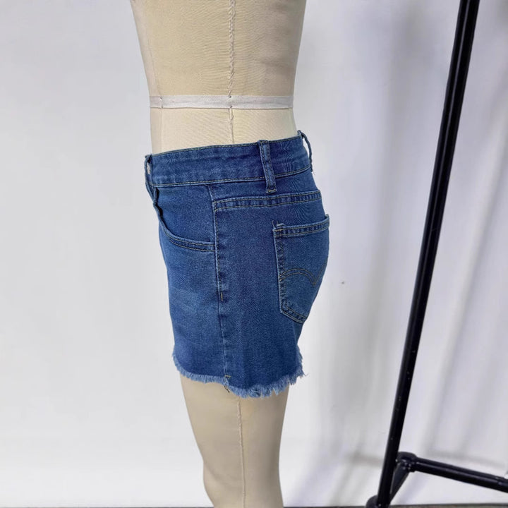 Damen Frayed Denim-Shorts im Vintage-Stil mit moderner Passform Echo Archiv