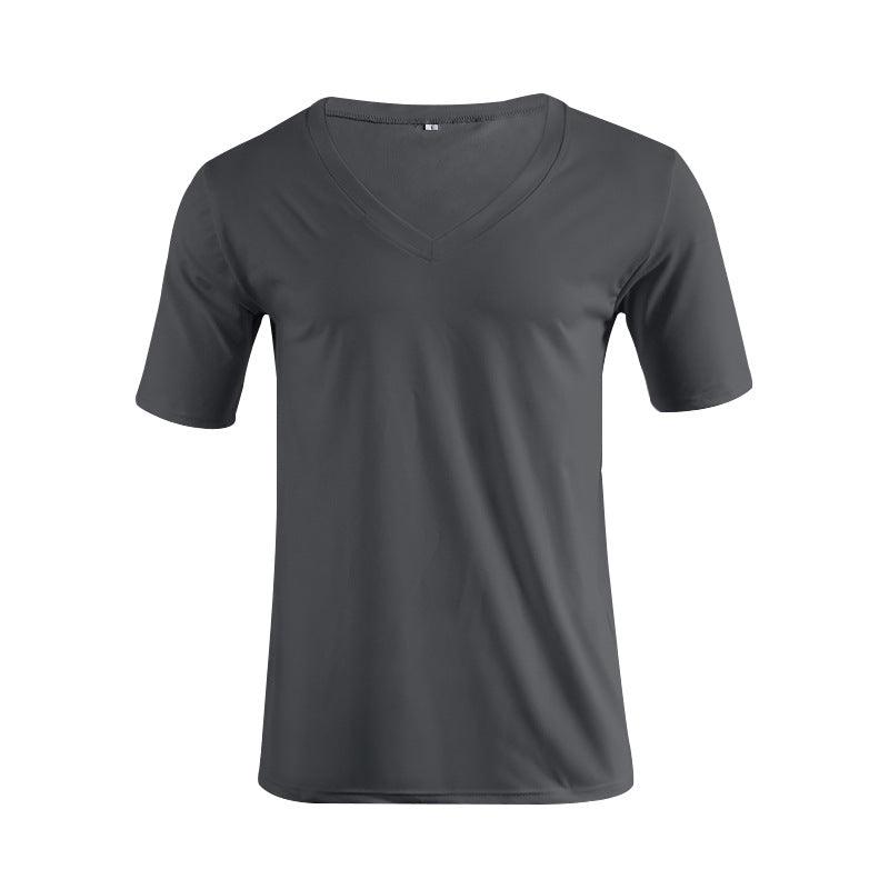 Herren nan V-Ausschnitt T‑Shirt aus feinem Jersey mit schmaler Silhouette und flachen Nähten Echo Archiv