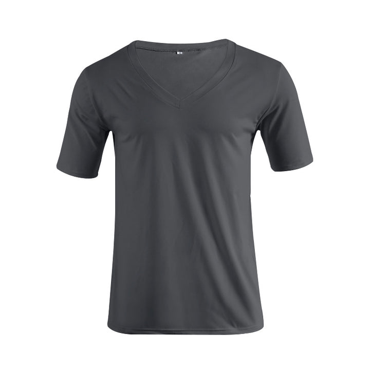 Herren nan V-Ausschnitt T‑Shirt aus feinem Jersey mit schmaler Silhouette und flachen Nähten Echo Archiv