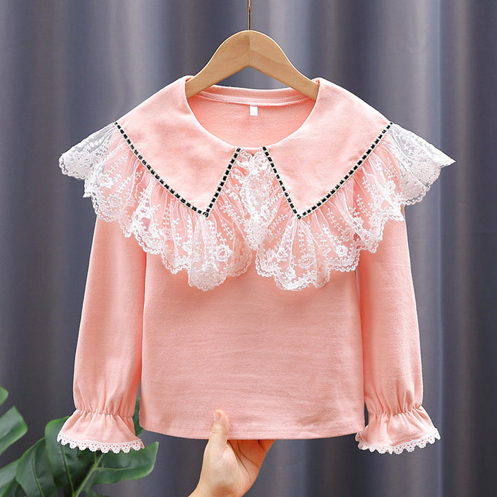 Damen Vintage Langarmshirt mit Spitzenkragen Echo Archiv