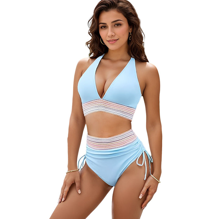 Damen Hochgeschnittener Bikini mit breitem elastischem Bund und dekorativen Zierdetails Echo Archiv