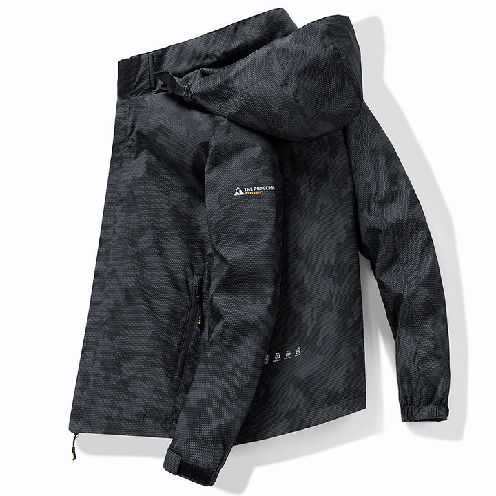 Herren Wetterfeste Outdoor-Jacke mit verstellbarem Kapuzenkragen Echo Archiv