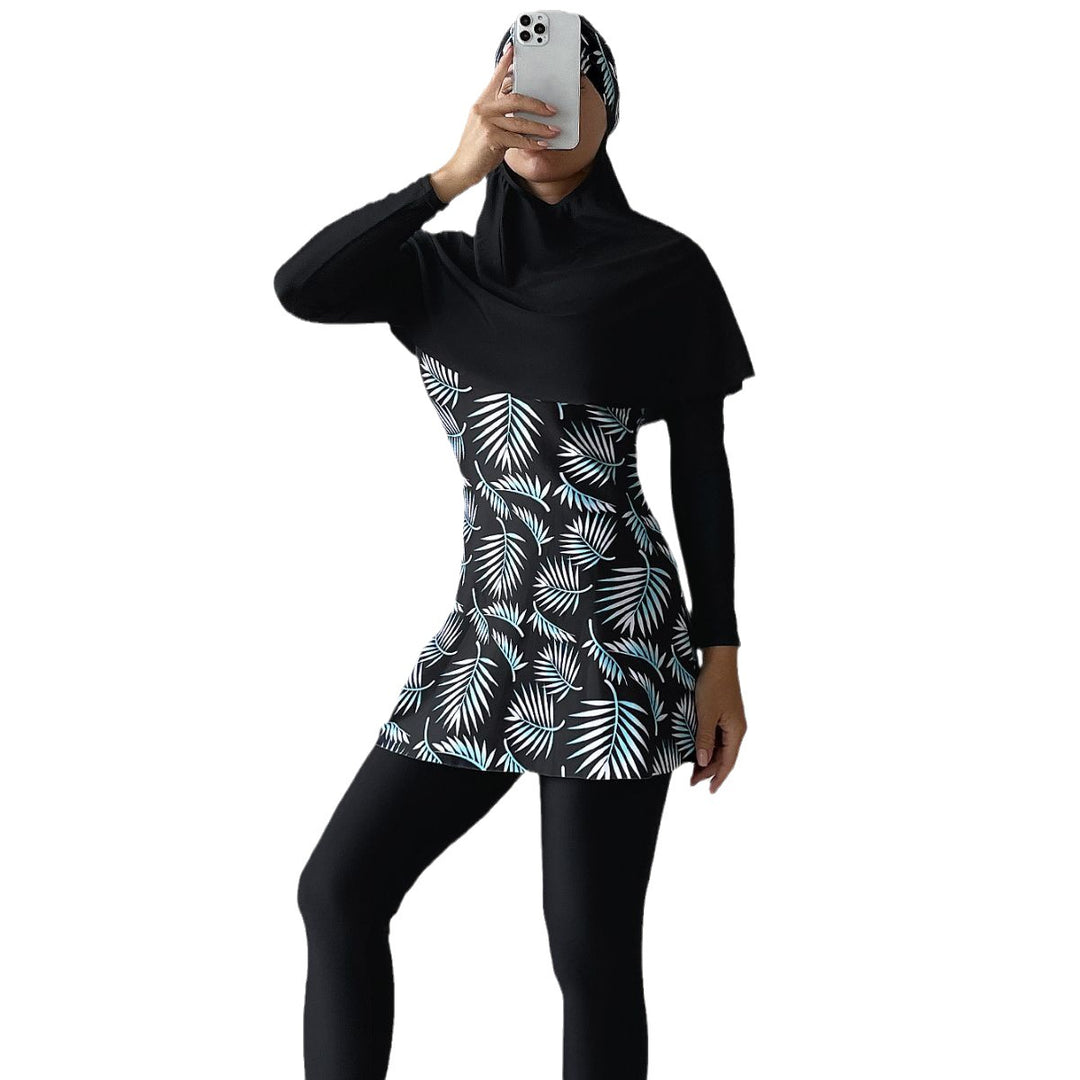 Damen Modisches 360-Grad-Schwimmanzug mit integrierter Hijab Echo Archiv
