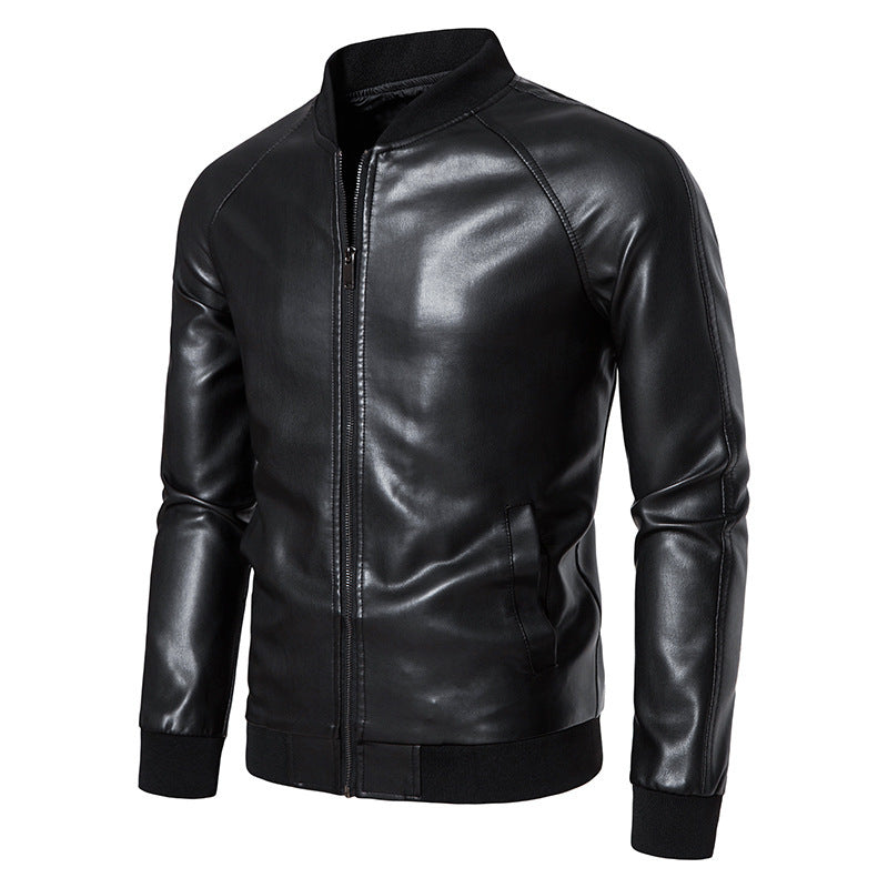 Herren Biker-Bomberjacke aus hochwertigem Kunstleder mit elastischem Bund Echoarchiv