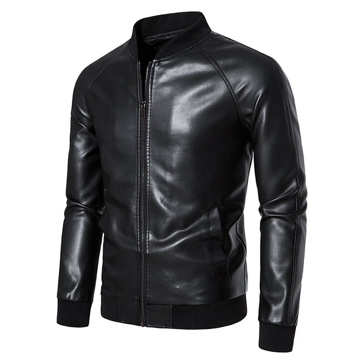 Herren Biker-Bomberjacke aus hochwertigem Kunstleder mit elastischem Bund Echoarchiv