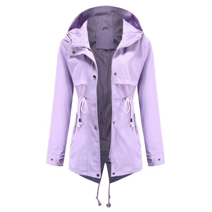 Damen nan wasserabweisender Parka mit taillenkordel und asymmetrischem Saum Echo Archiv